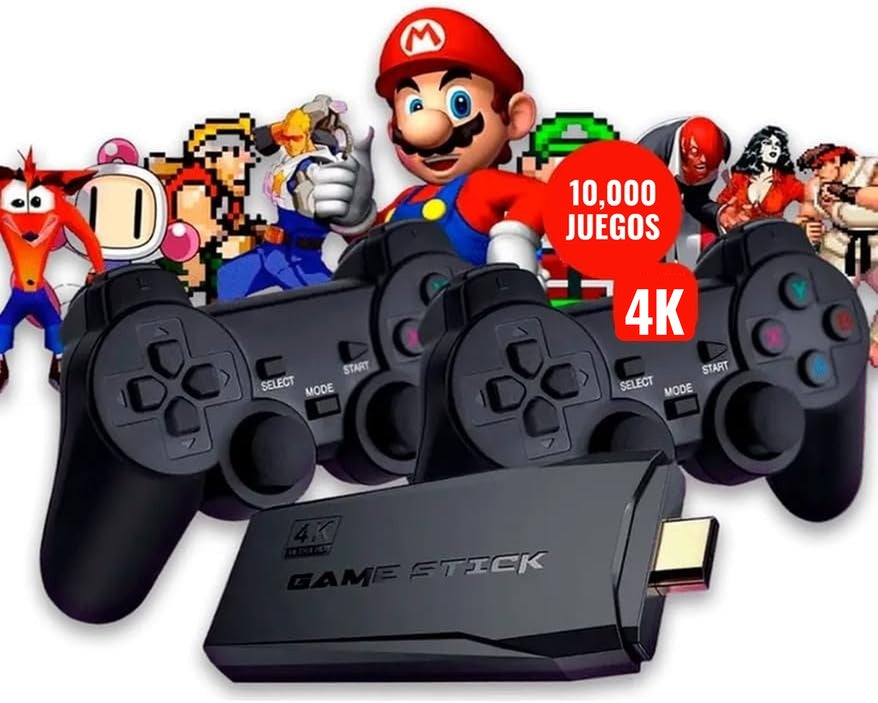 Consola Retro Game Stick – +10,000 Juegos y 2 Controles Inalámbricos